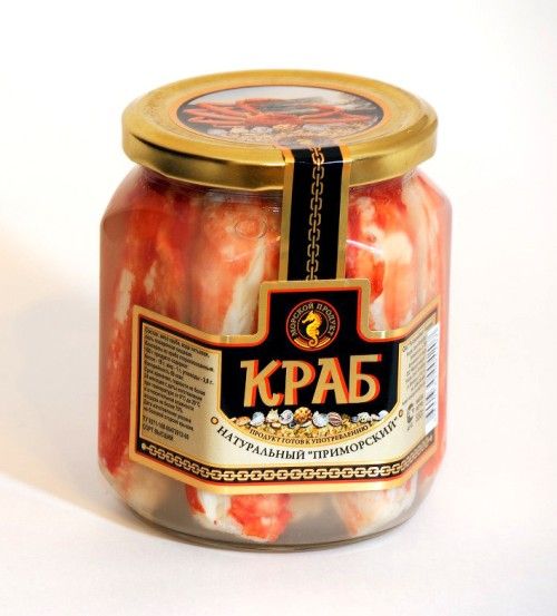 Купить крабов в банках от тм Морской Продукт Океания - производство крабов в Спб